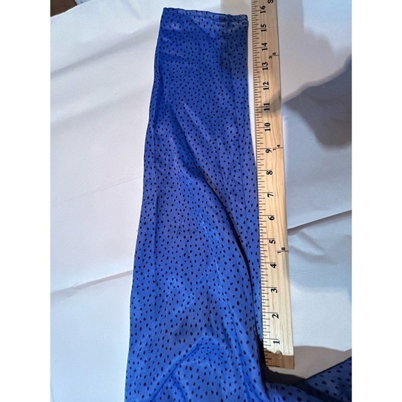 Zara Blue Black Polka Dot Long Sleeve Crop Top Women’s Size XL - Picture 10 of 14